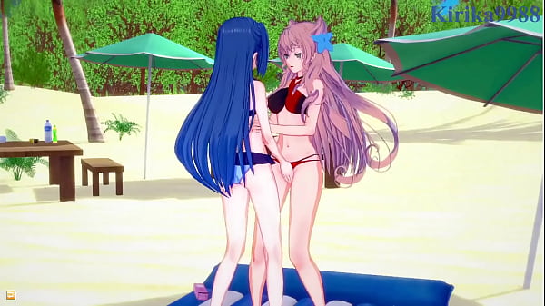 Tsubasa Kazanari and Maria Cadenzavna Eve and Chris Yukine intense lesbian play and futanari sex. – Symphogear Hentai